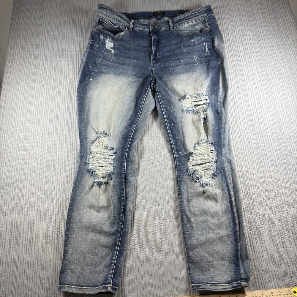 Judy Blue Jeans Womens 22 W Boyfriend Distressed Off Duty Model Casual Chic